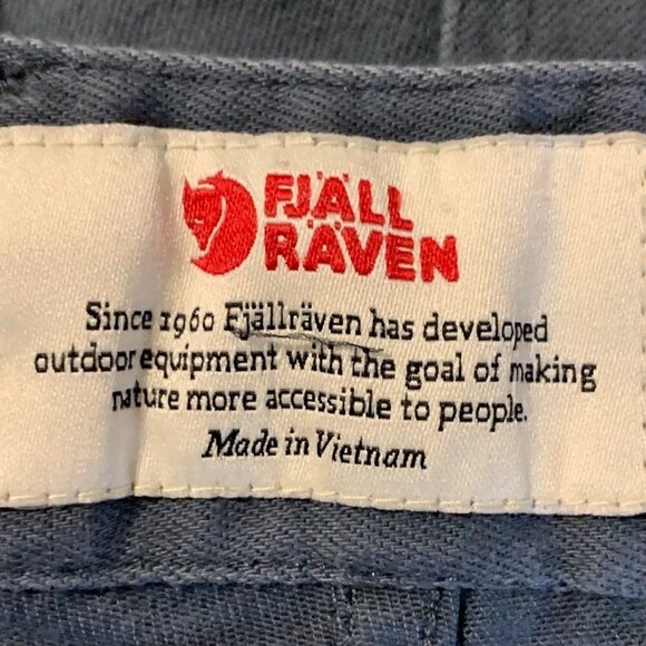 FjallRaven Women's Flat‎ Front Zipper Pocket Cotton Tapered Chinos Size 32 - Picture 7 of 13